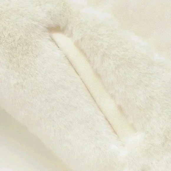 Shein Motf premium faux fur moto cropped jacket white - Picture 4 of 15
